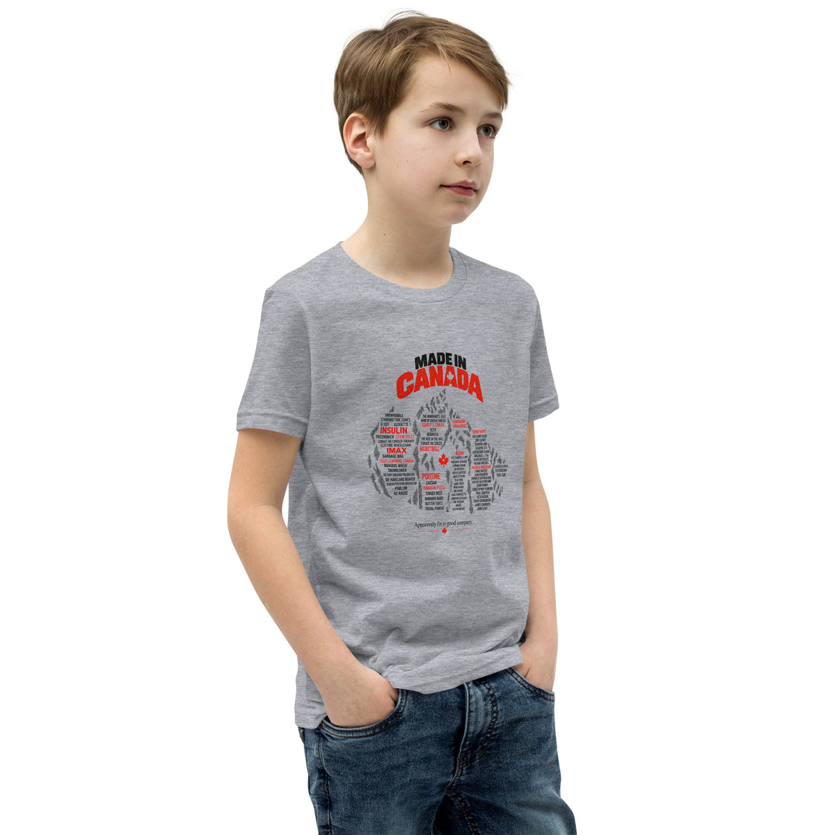 Youth wearing the Made in Canada T-shirt
